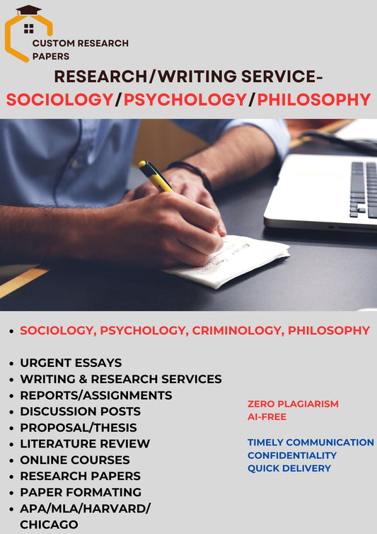 Academic Writing Service for Sociology, Psychology and Criminology Essays, and Research Papers