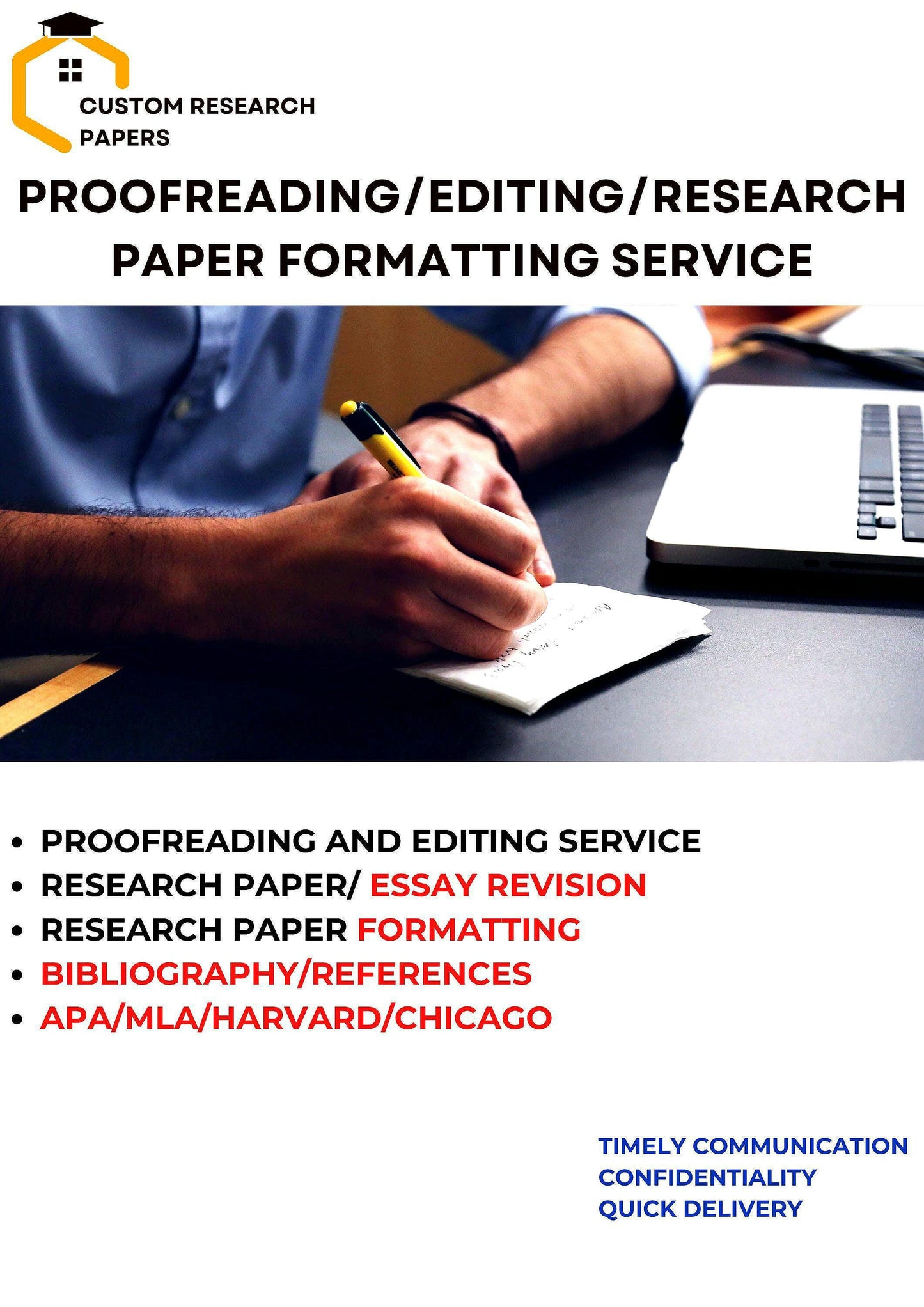 Proofreading and Editing, Research Paper Revision, Research Paper Formatting,